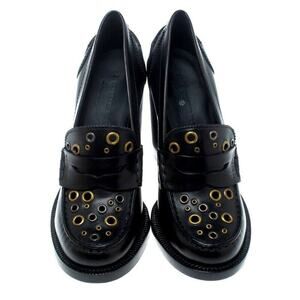 Burberry Bedmont Grommet Loafer pumps Black English Icons UK 6.5 EUR 39.5 US 9.5